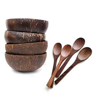 Juego de Cuencos de Madera de Coco Natural Pulido Redondos de Alta Calidad al por Mayor para Arroz y Ensalada, Artesanía de Medio Grano - Product Image 1