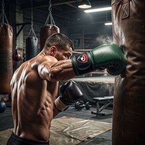 Dumela International <b>Green</b> <b>Black</b> White Leather Boxing Gloves Professional Training Gear Logo Design - Product Image 6