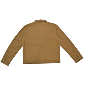 Veste de travail en toile pour homme, col rabattu, fermeture éclair, couleur unie, poches, coupe classique, automne - Product Image 2