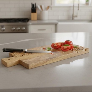 Planche à découper en acacia, hygiénique, sans danger pour les aliments, non toxique, résistante aux bactéries, en bois d'acacia. - Product Image 4