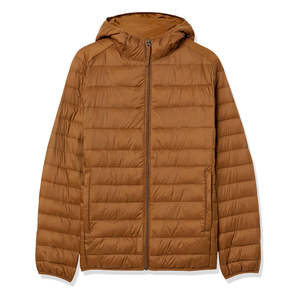 Veste matelassée légère pour homme, très vendue, confortable, infroissable, 100% coton, manches longues, couleur marron. - Product Image 4