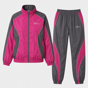 Midweight Nylon/Cotton Hooded Solid Casual <b>Wind</b> <b>Breaker</b> Women Suits Outdoor 2 Piece Set Custom Logo Waterproof Tracksuits - Product Image 6