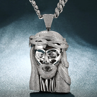 Bijoux Hip Hop glacés grande taille plaqué or 18 carats pendentif Jésus en argent 925 Moissanite diamant pour hommes et femmes