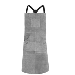 Delantal de soldadura de cuero de vaca, ignífugo, resistente, para construcción industrial, bajo precio, para barbacoa y soldadura - Product Image 5