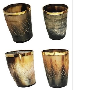 Verre à bière en corne naturelle de qualité supérieure, fait main, couleur naturelle, à prix bas pour l'exportation indienne, taille personnalisée - Product Image 2