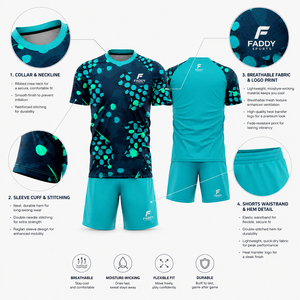 Ensemble de maillots de football personnalisés en sublimation intégrale, respirant et à séchage rapide, vêtements de sport pour hommes, adultes et jeunes - Product Image 4