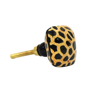 Premium Decorative Giraffe Finish Bone Horn <b>Door</b> <b>Knob</b> <b>Antique</b> <b>Brass</b> Carved Cabinet Drawer Pull Handle Vintage Furniture Hardware - Product Image 1