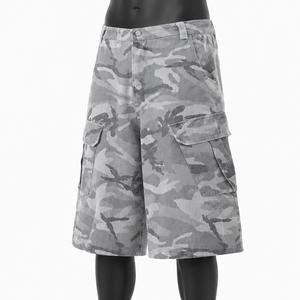 Pantalones Cortos de Mezclilla Camuflados Personalizados para Hombre, Corte Holgado, Fabricante OEM ODM - Product Image 3