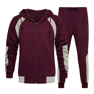 Conjunto Deportivo para Hombre con Capucha, Sudadera con Cierre y Bloques de Color, Pantalones Deportivos, Estilo Casual, Manga Larga, para Otoño, Material de Poliéster y Algodón - Product Image 2