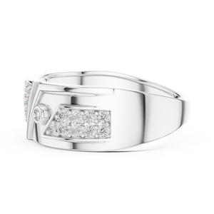 CLASSIC Round CUT LAB GROWN DIAMOND BAND <b>SET</b> 18KT SOLID WHITE Gold RHODIUM PLATED LUXURY Engagement Wedding DAILY OFFICE USE <b>MEN</b> - Product Image 2