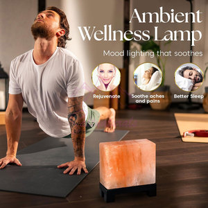Lámpara de Sal del Himalaya con Forma de Cubo de Aspecto Moderno, Lámpara de Sal Natural del Himalaya con Forma de Cubo para Oficina - Product Image 4