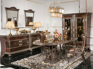Juego de Comedor de Madera de Teca Sólida de Lujo Real, Tallado en Oro, 6 Sillas, Mesa de Cocina Imperial de Palacio, Muebles para Villa o Mansión - Product Image 2
