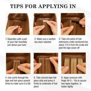 AZ cheveux vente en gros ruban dans les extensions cheveux humains vrais Remy cuticule alignée noir naturel longueur personnalisée jusqu'à 32 pouces - Product Image 4