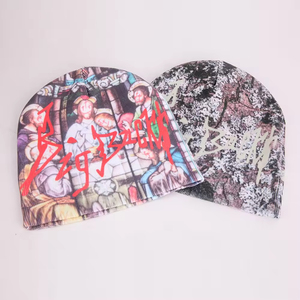 หมวกบีนนี่ฤดูหนาวคุณภาพสูงแบบสั่งทำพิเศษพร้อมโลโก้แบบซับลิเมชั่น หมวกไหมพรมพิมพ์ลายซับลิเมชั่นอุ่นๆ สำหรับผู้ชายและผู้หญิง - Product Image 2