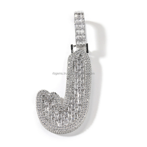 Customized Name Letter Pendant High Quality Lab Grown Brilliant Cut Diamond 14K Yellow/White Gold 63 Grams 15.08 Pendants Charms - Product Image 4