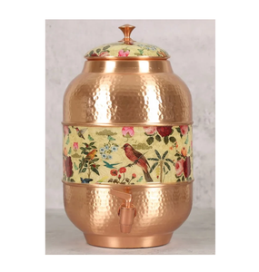 Distributeur d'eau portable en cuivre avec couvercle et robinet, style vintage, pour la maison, les hôtels, les fournitures, avantages pour la santé, distributeur d'eau potable - Product Image 6