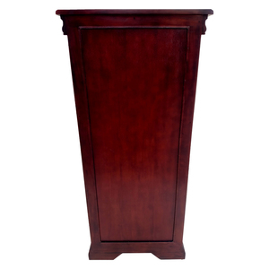 Buffet d'appoint à une porte en acajou massif, reproduction de style antique, fait main, avec étagères et porte vitrée, pour usage intérieur - Product Image 5