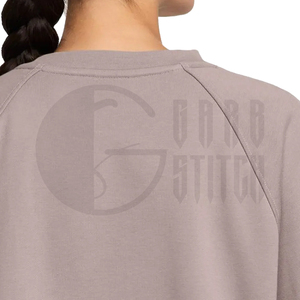 Sudadera Corta Oversize de Cuello Redondo para Mujer, Personalizable, de Forro Polar, Manga Larga, Estilo Urbano - Product Image 5