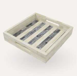 Bandeja de lujo con incrustaciones de hueso y diseño floral intrincado para sala de estar, disponible al mejor precio del mercado. - Product Image 6