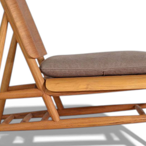 Fauteuil lounge en cuir à une place avec structure en teck massif au design moderne pour la décoration de la maison - Product Image 6