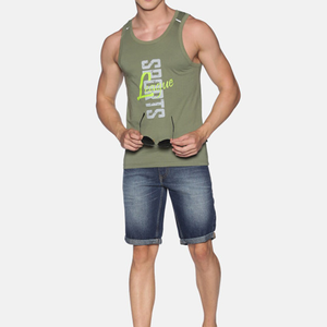 Solid Color Breathable Tank Top Custom Logo Ribbed Vests Knitted Fitness Gym Stringer <b>Singlet</b> <b>for</b> <b>Men</b> training workout session - Product Image 1