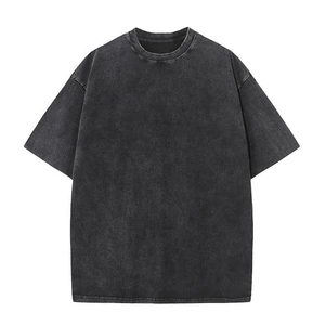 Minimalist Plain Boxy Fit T-Shirt Custom Logo Men's Heavyweight Cotton Short Sleeve Designer Tee - Product Image 1