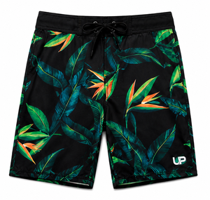 Shorts de Surf con Estampado de Hojas Tropicales Personalizados para Hombre, Secado Rápido, Trajes de Baño Ligeros para Playa, Deportes Acuáticos de Verano, OEM ODM - Product Image 1