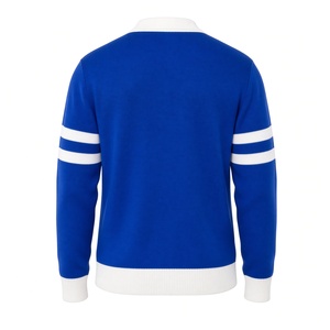 Phi Beta Sigma Men's Royal Blue Knitted <b>Cardigan</b> Sweater White Trim Greek Letter Embroidery <b>Button</b> Front Crest Long Sleeve - Product Image 4