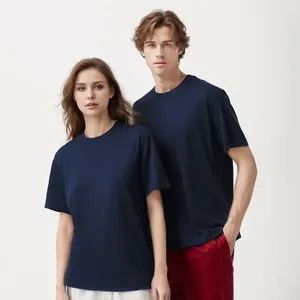 T-shirt en coton premium à col rond unisexe, coupe classique, broderie et impression personnalisées, t-shirts décontractés d'été pour hommes et femmes - Product Image 2