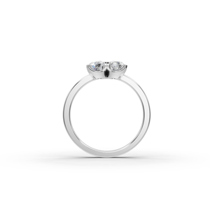 แหวนเพชรแล็บโกรว์ 3 เม็ด ทองคำแท้ 14K สำหรับผู้หญิง รับรองโดย IGI ชุบโรเดียม คุณภาพการเจียระไนเยี่ยม ความใส VVS VS เครื่องประดับชั้นดี - Product Image 6