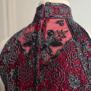 Flecos con Adorno de Cuentas y Borde de Gimp, Vendidos por Metro - Azul Marino/Dorado - Product Image 1