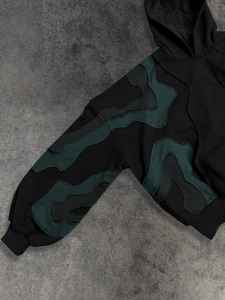 Sudadera con Capucha de Invierno para Hombre, Estilo Vintage, con Parches Bordados Desgastados, Logotipo Personalizado, Sudadera de Forro Polar, Ropa Urbana - Product Image 3