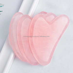 เครื่องมือขูดหน้ากัวซาคริสตัลธรรมชาติยี่ห้อ MIEN ขายส่ง แผ่นกัวซาทำจากอัญมณีแกะสลักด้วยมือ รูปหัวใจ ทำจากหินผสม - Product Image 6
