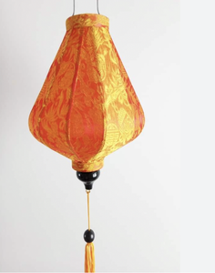 Farol de Seda Vietnamita Color Naranja, Hecho a Mano, Decoración Luminosa de Tela de Seda para Festivales, Bodas y Fiestas, Decoración Colgante - Product Image 2