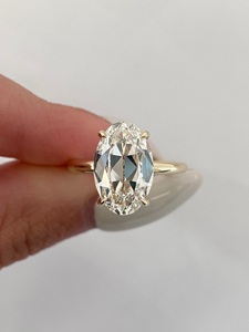 Bague de fiançailles ovale en diamant de laboratoire 4 carats – Halo caché solitaire – Certifiée IGI - Product Image 2
