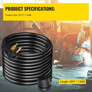 Câble d'alimentation pour soudeuse 30A 25 pieds 250V Prise NEMA 6-50 Calibre 10 3 broches MIG/Lincoln/Plasma/Miller/TIG - Product Image 3