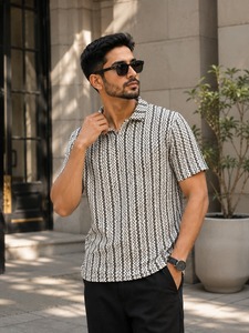 Nueva Camiseta Polo a Rayas de Polialgodón para Hombre, Cuello Polo, Manga Corta, Logotipo Personalizado Disponible al Mejor Precio - Product Image 1