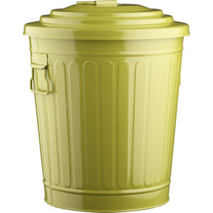 Vente en gros de poubelle en métal galvanisé jaune avec verrouillage, style vintage, pour la maison, le jardin, l'extérieur, poubelle en acier, fournisseur de poubelles - Product Image 1