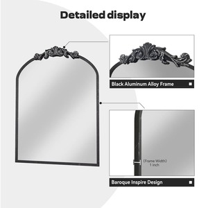 Traditional <b>Arched</b> Metal <b>Frame</b> Wall Mirror Decorative Home Accent Glass Mirror for Interior Design At Cheap Price - Product Image 2