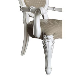 Set di 2 sedie da pranzo con braccioli color tortora e bianco osso con finiture a borchie - Product Image 6