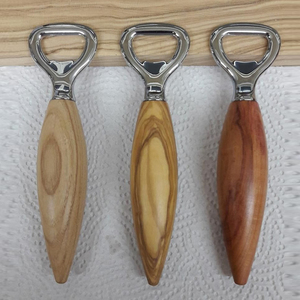 Ouvre-bouteille élégant en forme de larme avec manche en bois de chêne et mécanisme en métal chromé poli de qualité supérieure pour bars - Product Image 4