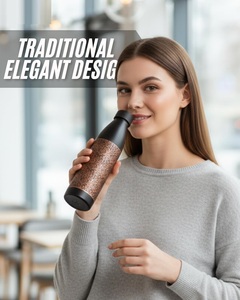 Reusable Pure <b>Copper</b> <b>Drinking</b> Water <b>Bottle</b> 950ml Handcrafted Mandala Design <b>Copper</b> <b>Bottle</b> for Home Office Travel - Product Image 4