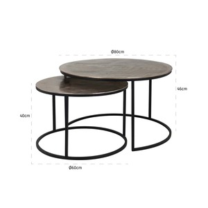 Simply iconic Set Of 2 Pcs Modern Round Metal Coffee <b>Table</b> With <b>Marble</b> Top And Iron Frame Nesting Design Living Room Furniture - Product Image 4