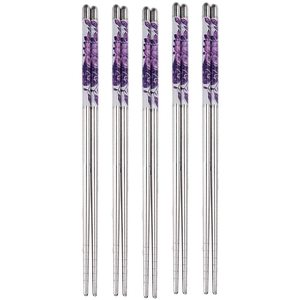 Baguettes en métal réutilisables en acier inoxydable pour nouilles, sushis, hotpot, cuisine thaïlandaise, repas à domicile - Product Image 6