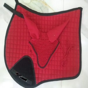 Tapis de selle personnalisé en coton respirant avec rembourrage en polyester pour l'équitation et l'entraînement, avec bonnet d'oreille assorti - Product Image 5