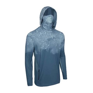 Men's Long Sleeve Hooded Fishing Shirt With Gradient Print <b>UV</b> <b>Protection</b> Pullover Top Anti-<b>UV</b> Breathable Outdoor Wear - Product Image 4