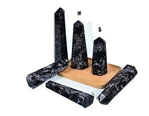 Obélisques en marbre noir, obélisque d'obsidienne en cristal naturel, obélisque en verre de cristal - Product Image 3