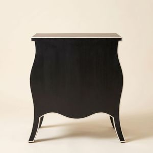 Mesa de Noche con Incrustaciones de Hueso Negro, 3 Cajones, Patrón de Panal, Hecha a Mano, Mueble de Lujo, Decoración Moderna para el Hogar - Product Image 2