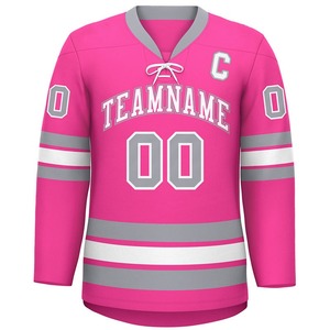 Camiseta de Hockey Personalizada Blanca, Azul y Roja, Sublimada con Nombre y Número del Equipo, Manga Larga, Unisex, Ropa Deportiva de Invierno para Adultos, 100% Poliéster, para Hombre - Product Image 2