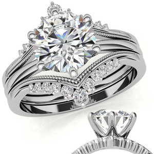 Anillo de Oro de Diseño para Mujer, 9k/10/18k, con Diamante Redondo Brillante Cultivado en Laboratorio de 1.5mm, Solitario con Protector de Anillo, Joyería Elegante - Product Image 6